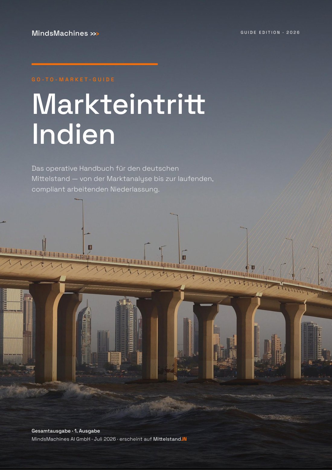 Titelseite des Handbuchs „Markteintritt Indien“